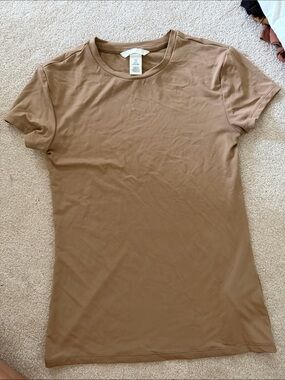 H&M Women's Short Sleeve Crewneck Tee - Light Brown